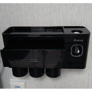 New Toothbrush Holders for Bathrooms, 3 Cups Toothbrush Holder Wall Mounted